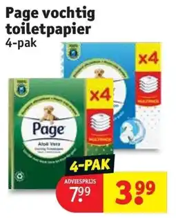 Kruidvat Page vochtig toiletpapier aanbieding