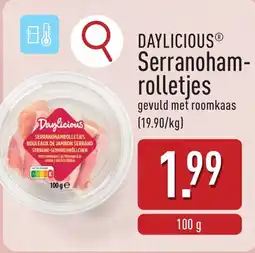 ALDI Daylicious serranoham rolletjes aanbieding