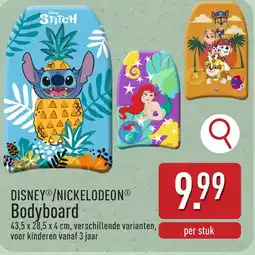 ALDI Disney nickelodeon bodyboard aanbieding