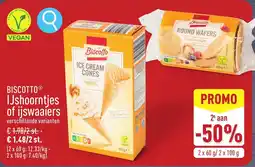 ALDI Biscotto ijshoorntjes of ijswaaiers aanbieding