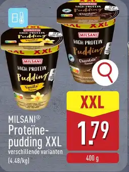 ALDI Milsani proteïne pudding XXL aanbieding