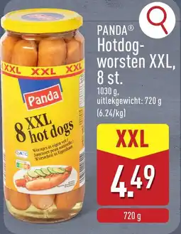 ALDI Panda hotdog- worsten XXL aanbieding
