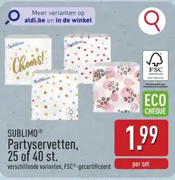 ALDI Sublimo partyservetten aanbieding