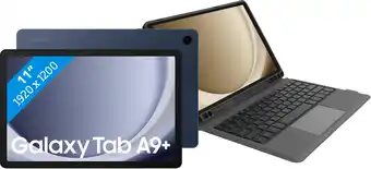 Coolblue Samsung Galaxy Tab A9 Plus 11 inch 64GB Wifi Blauw + BlueBuilt Toetsenbord Hoes AZERTY aanbieding