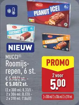 ALDI Mucci roomijs- repen aanbieding