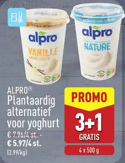 ALDI Alpro plantaardig alternatief voor yoghurt aanbieding