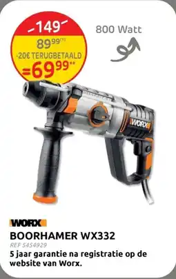Brico Worx boorhamer WX332 aanbieding
