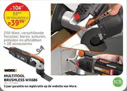Brico Worx multitool brushless WX686 aanbieding