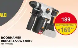 Brico Boorhamer brushless WX380.9 aanbieding