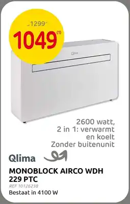 Brico Qlima monoblock airco WDH 229 PTC aanbieding