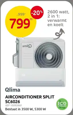 Brico Qlima airconditioner split SC6026 aanbieding