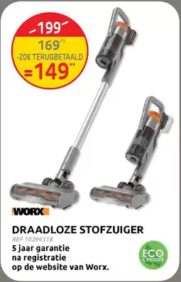 Brico Worx Draadloze Stofzuiger aanbieding