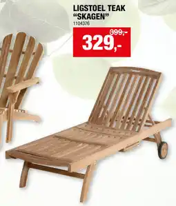 Hubo Ligstoel teak skagen aanbieding