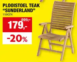 Hubo Plooistoel teak sunderland aanbieding