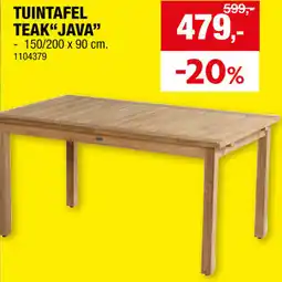 Hubo Tuintafel teak java aanbieding