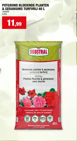 Hubo Potgrond bloeiende planten & geraniums turfvrij aanbieding