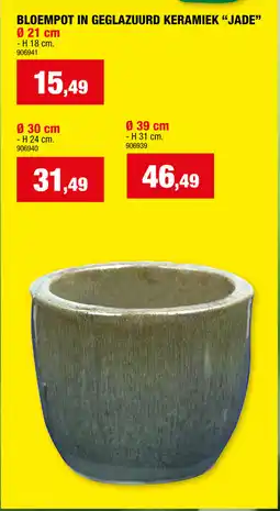 Hubo Bloempot in geglazuurd keramiek jade aanbieding