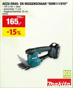 Hubo Accu gras en heggenschaar DUM111SYX aanbieding