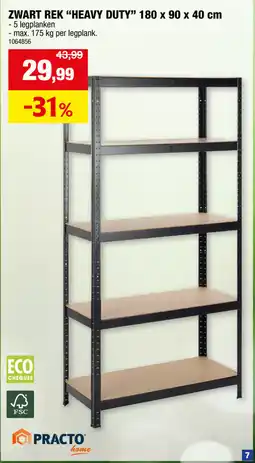 Hubo Zwart rek heavy duty aanbieding