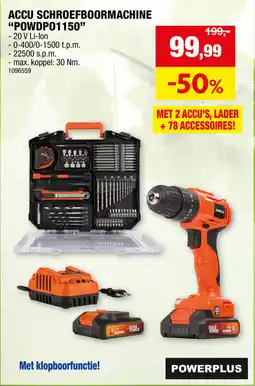 Hubo Accu schroefboormachine POWDP01150 aanbieding