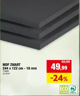 Hubo MDF Zwart aanbieding