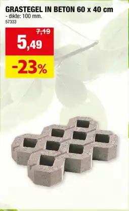 Hubo Grastegel in beton aanbieding