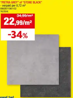 Hubo Keramische terrastegels pietra grey of stone black aanbieding