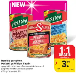 Carrefour Bereide gerechten Panzani en William Saurin aanbieding