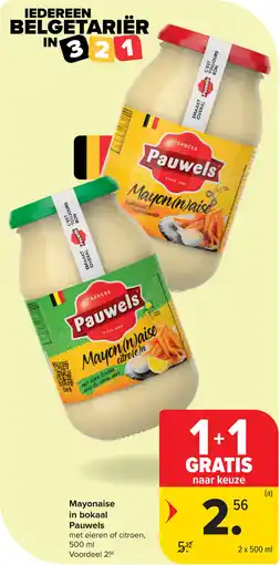 Carrefour Mayonaise in bokaal Pauwels aanbieding