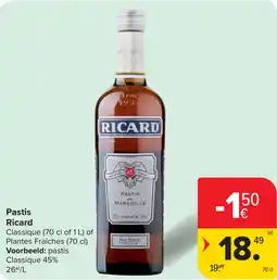 Carrefour Pastis Ricard aanbieding