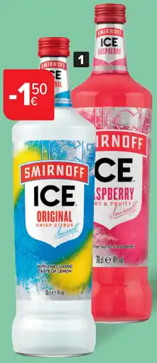 Carrefour Wodka Smirnoff Ice Original en Raspberry aanbieding