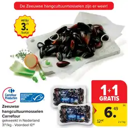 Carrefour Zeeuwse hangcultuurmosselen Carrefour aanbieding