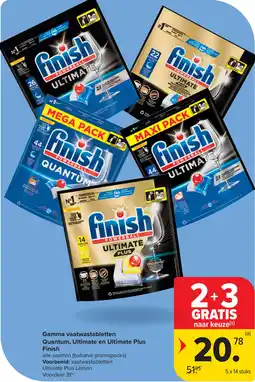 Carrefour Gamma vaatwastabletten Quantum, Ultimate en Ultimate Plus Finish aanbieding