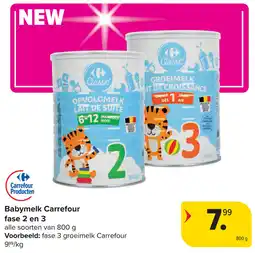 Carrefour Babymelk Carrefour fase 2 en 3 aanbieding