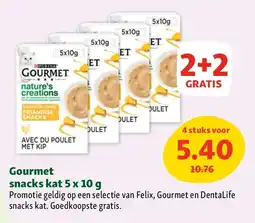 Maxi Zoo Gourmet snacks kat 5 x 10 g aanbieding