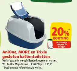 Maxi Zoo AniOne, MORE en Trixie gesloten kattentoiletten aanbieding