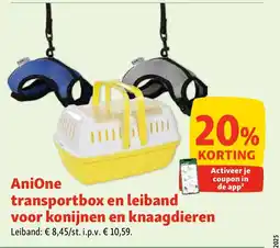 AniOne transportbox en leiband voor konijnen en knaagdieren