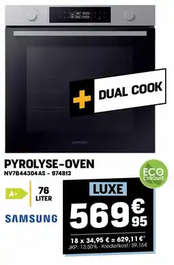 Electro Depot Samsung PYROLYSE-OVEN NV7B44304AS aanbieding