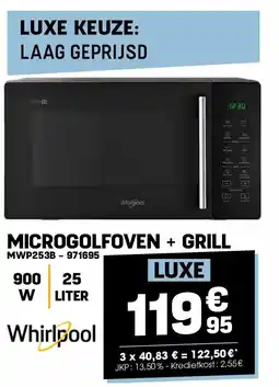 Electro Depot Whirlpool MICROGOLFOVEN + GRILL MWP253B aanbieding