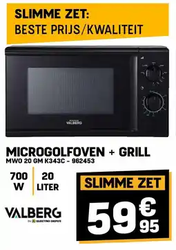 Electro Depot Valberg MICROGOLFOVEN + GRILL MWO 20 GM K343C aanbieding
