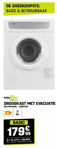 Electro Depot High One DROOGKAST MET EVACUATIE DAV7GW566C aanbieding