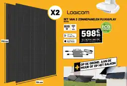 Electro Depot Logicom SET VAN 2 ZONNEPANELEN PLUG&PLAY aanbieding