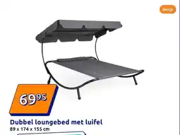 Action Dubbel loungebed met luifel aanbieding