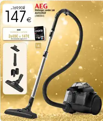 Cora AEG Stofzuiger zonder zak AL61C2EC0 aanbieding