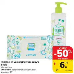 Carrefour Hygiëne en verzorging voor baby's Bebio aanbieding
