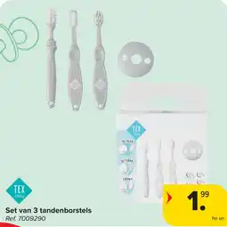 Carrefour TEX Set van 3 tandenborstels aanbieding