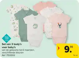 Carrefour Set van 3 body's voor baby's aanbieding