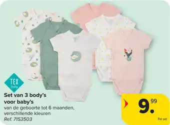 Carrefour Set van 3 body's voor baby's aanbieding