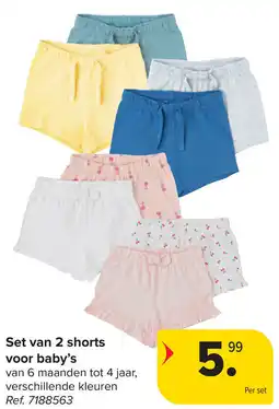 Carrefour Set van 2 shorts voor baby's aanbieding