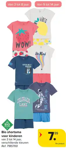 Carrefour Bio shortama voor kinderen aanbieding